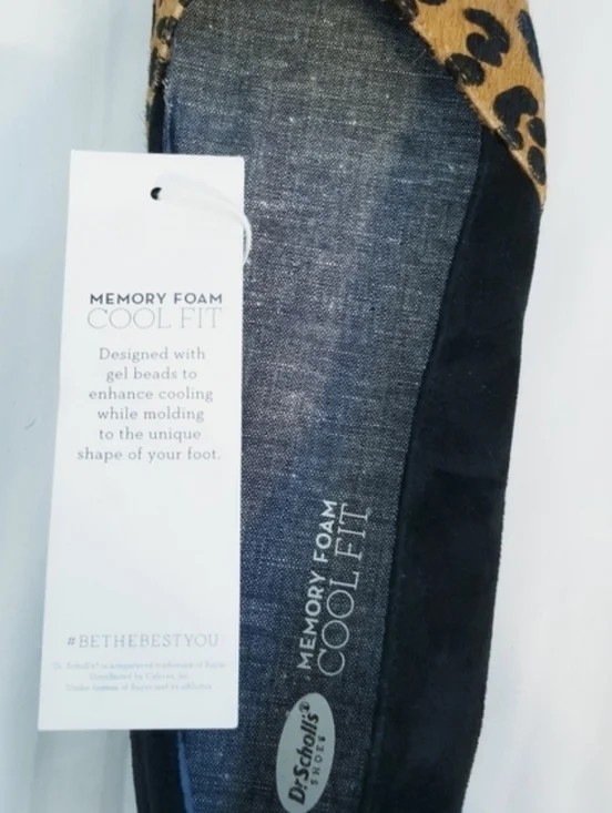 Dr. Scholl's Allow Leopard Print Pointed Toe Flats Memory Foam Cool Fit NWT - Picture 8 of 12